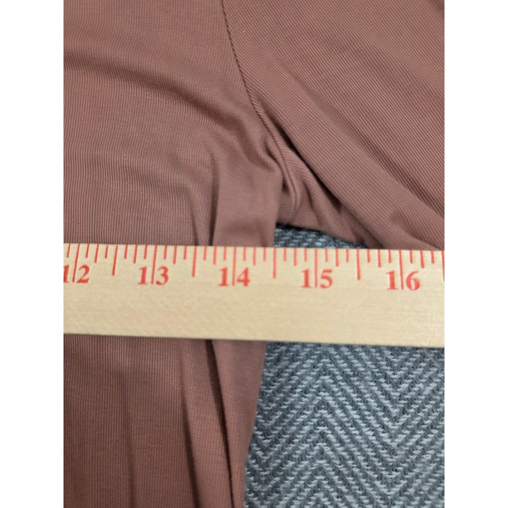 SHEIN Womens Mock Neck Long Sleeve Top Mauve Rose Brown Size M Jersey Knit Base - Picture 7 of 7